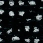 Swan pattern black background, textured white fabric shapes with woven grid, dynamic arrangement, textile design detail “swan > fabric (g) > g 475”.